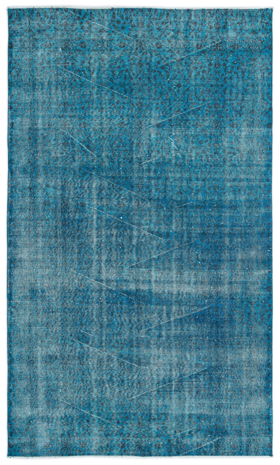 Tapis tissé à la main en laine bleu-gris à motif abstrait 155x260 cm – dans le couloir
