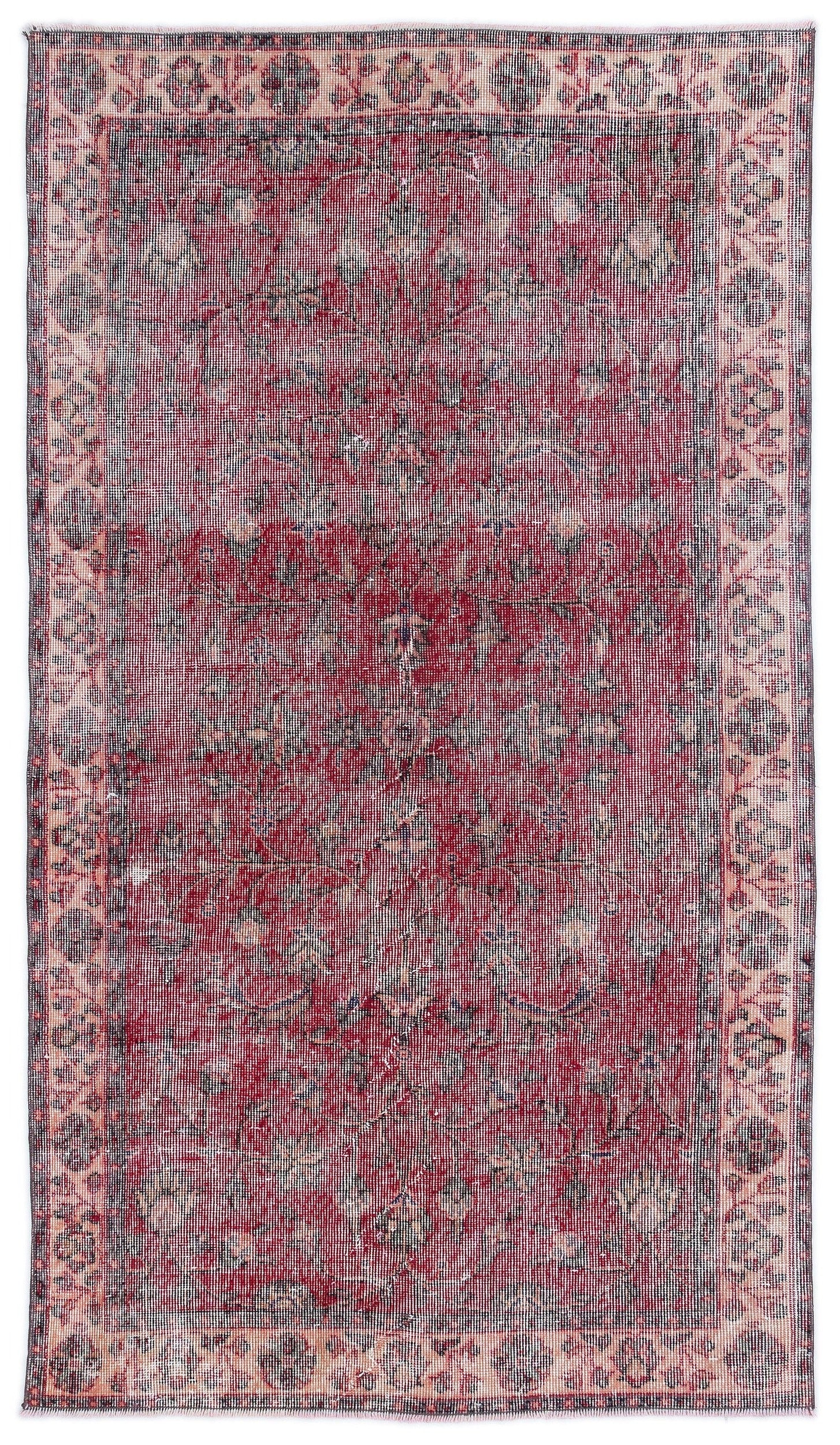 Atina Kırmızı Eskitme Yün El Dokuma Halısı 115 x 210 Apex Unique