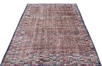 Grauer handgeknüpfter Wollteppich mit geometrischem Muster 116x221 cm