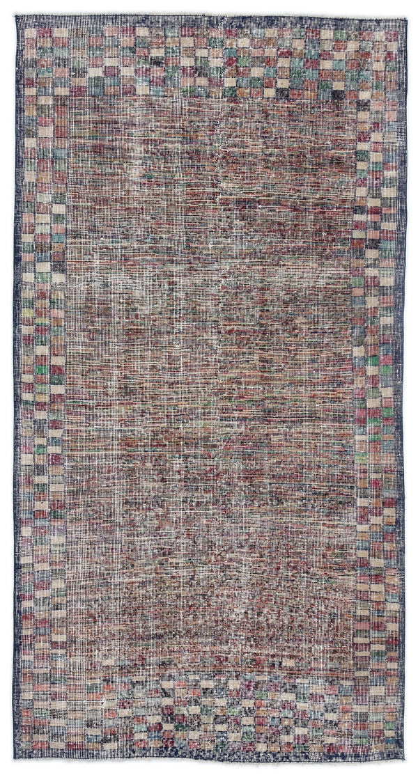Bej Anadolu Eskitme Geometrik Yün Halı 116x221 - Özel Seri