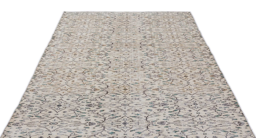 Krem Anadolu Bohem Geometrik Yün Halı 163x259 - Özel Seri