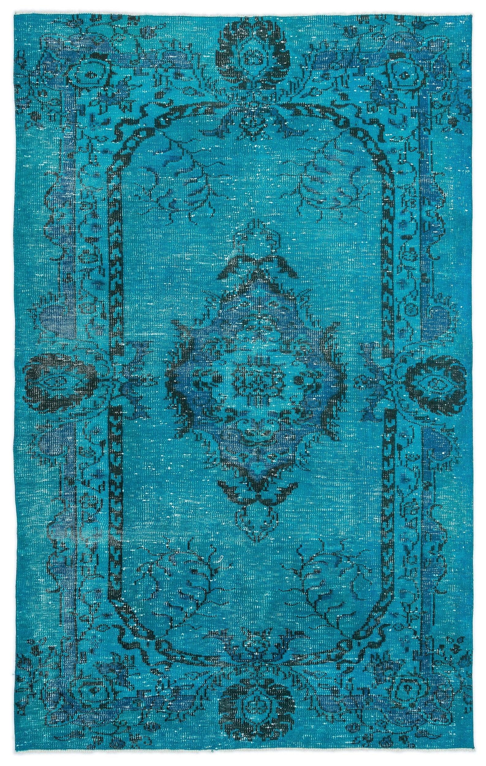 Antrasit Gri Anadolu Eskitme Geometrik Yün Halı 163x258 - Özel Seri