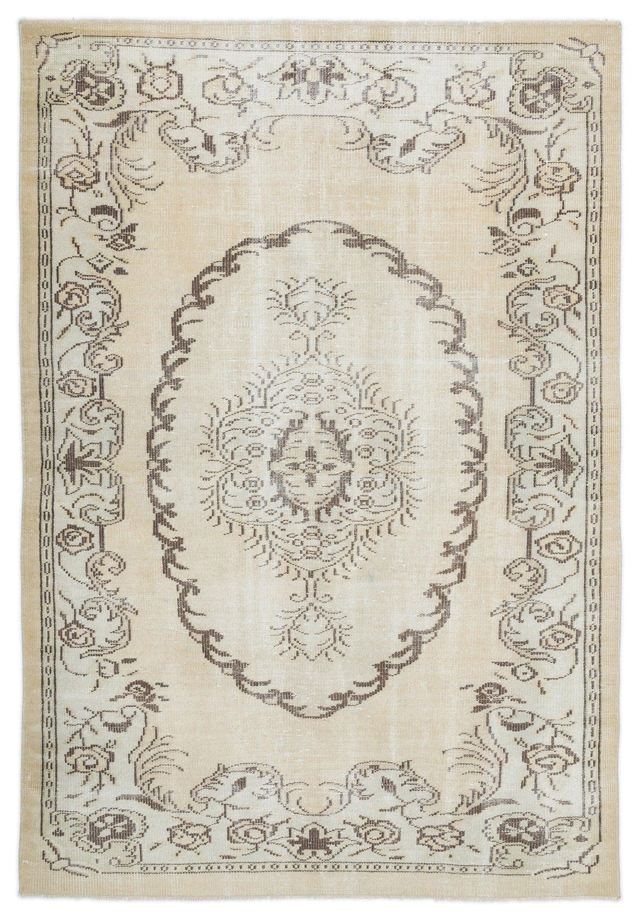 Bej El Dokuma Halı Kahverengi Toz Vermez Madalyon Desenli 172x247 cm 16163 – Koridor kullanımı