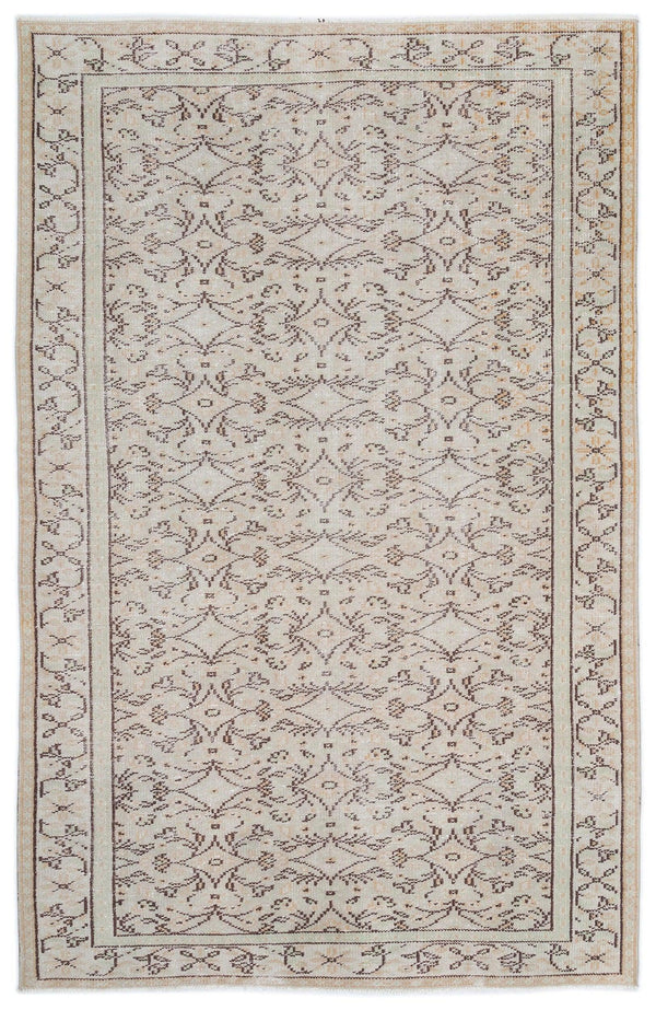 Bej Anadolu Eskitme Geometrik Yün Halı 162x253 - Özel Seri