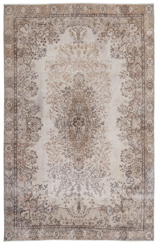 Bej Anadolu Eskitme Klasik Yün Halı 194x301 - Özel Seri