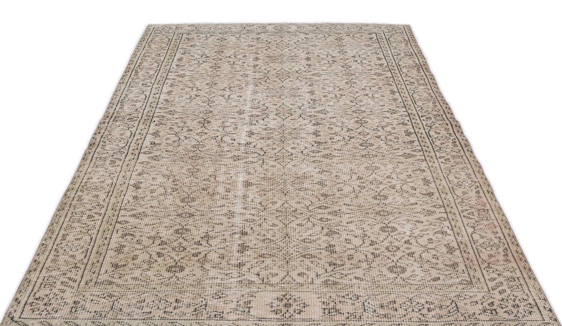 Bej Anadolu Eskitme Klasik Yün Halı 155x258 - Özel Seri