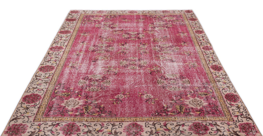 Kırmızı Isparta Bohem Madalyonlu Yün Halı 174x256 - Özel Seri