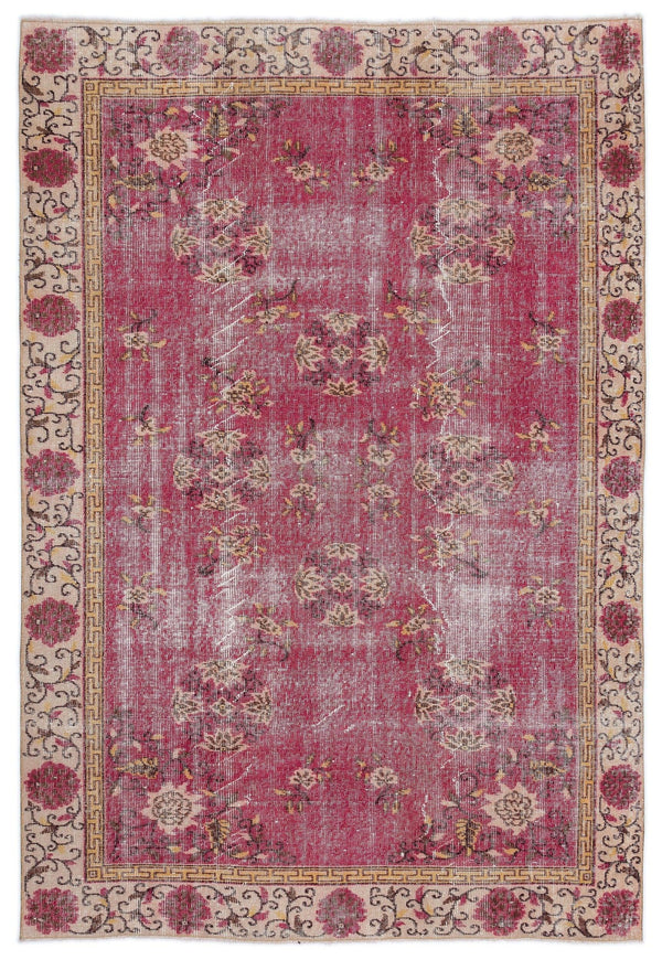 Kırmızı Isparta Bohem Madalyonlu Yün Halı 174x256 - Özel Seri