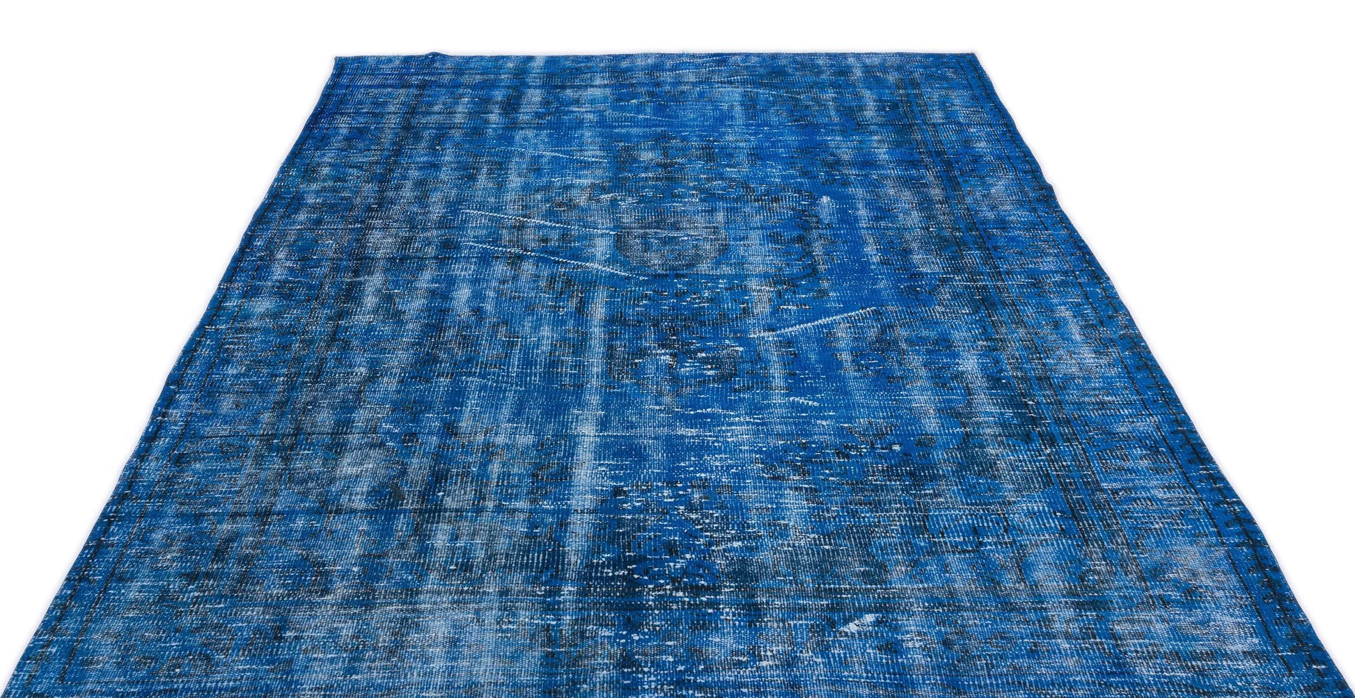 Beyaz Krem Anadolu Eskitme Geometrik Yün Halı 183x295 - Özel Seri