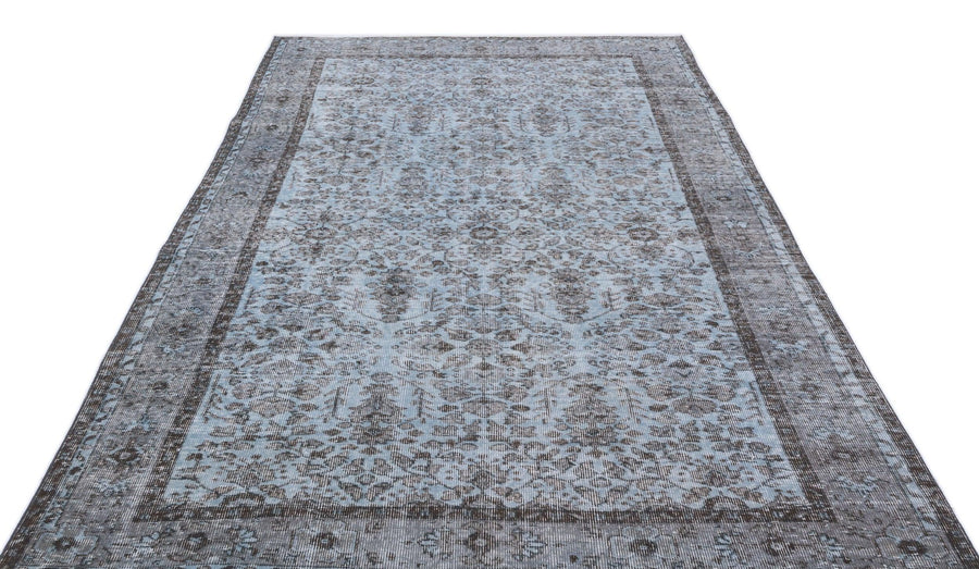 Mavi Anadolu Çiçekli Yün Halı 167x302 - Özel Seri