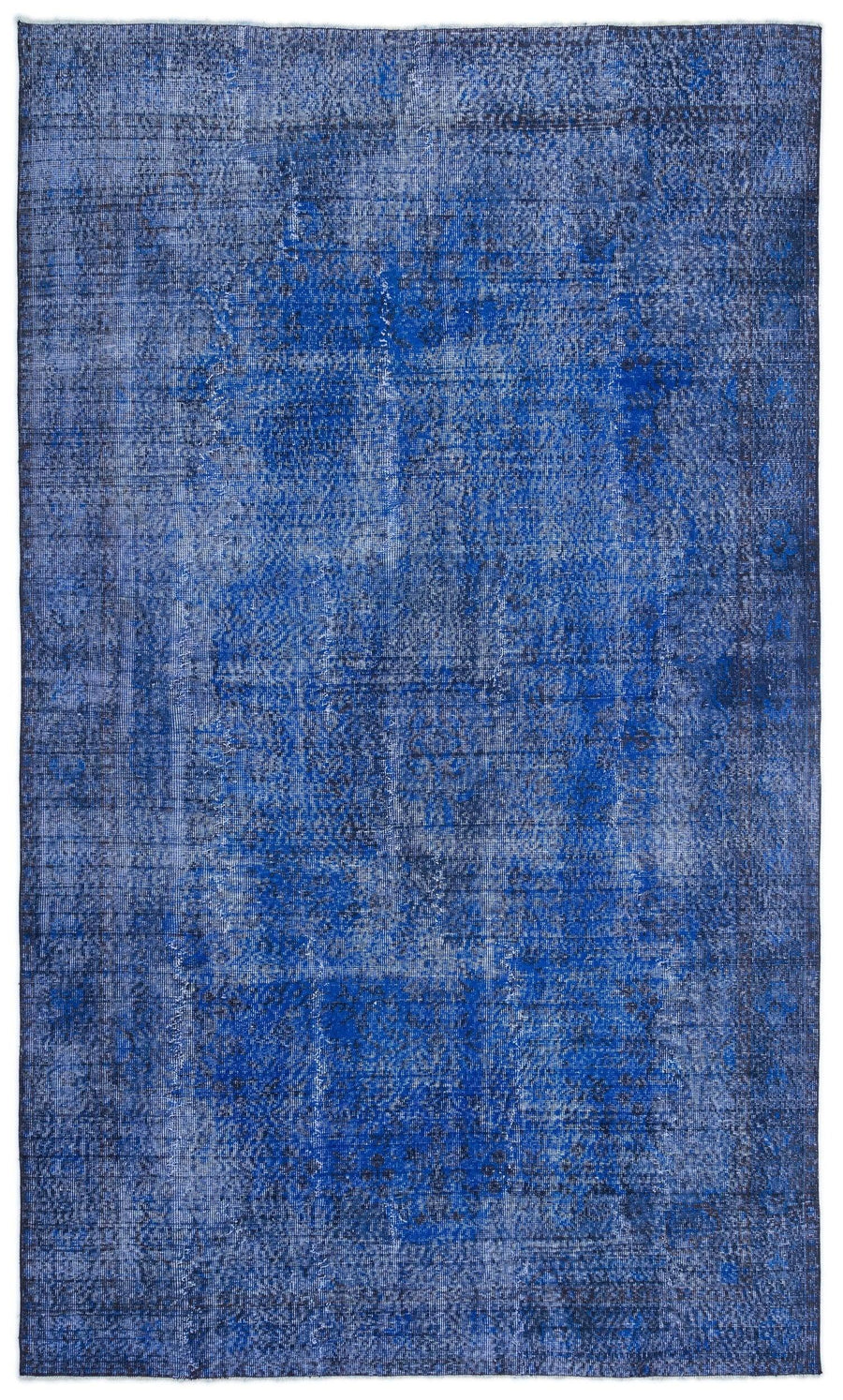 Abstract Blue and Grey Hand-Knotted Wool Rug 192x323 cm (6'4" x 10'7") – in the hallway