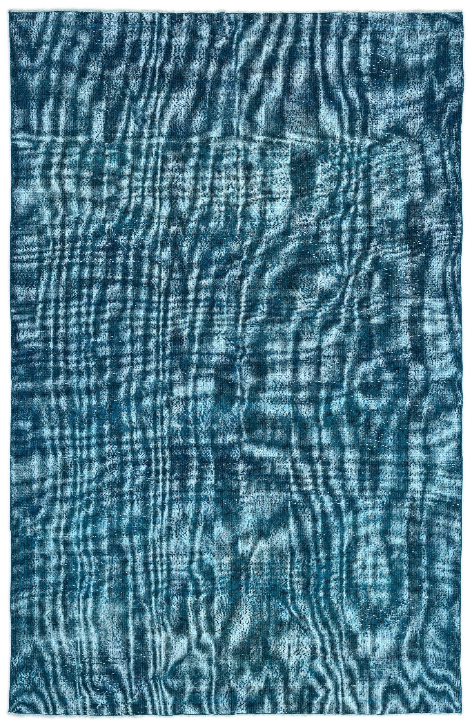 Beyaz Mavi Eskitme Modern Yün Halı 210x320