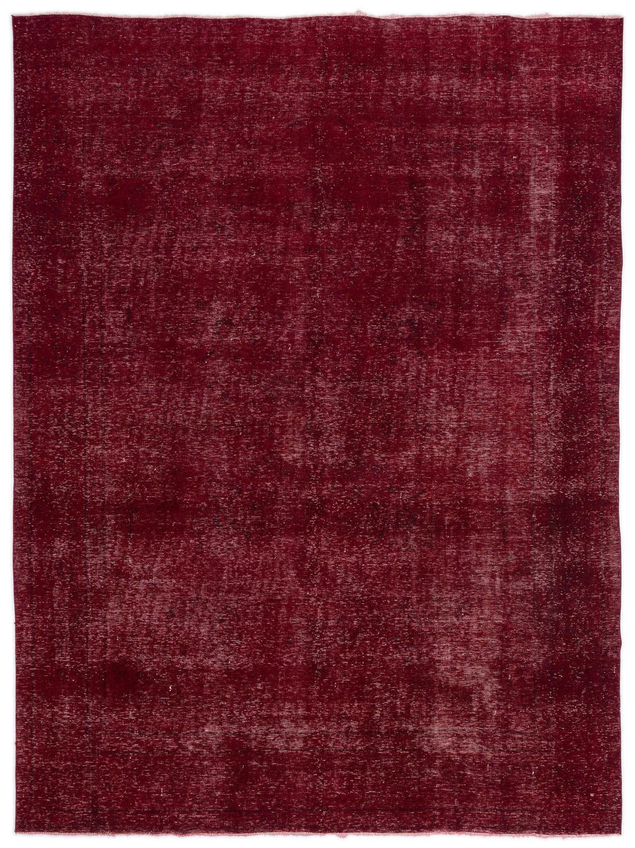 Bordo ve Kırmızı Desensiz Yün El Dokuma Halı 285x387 cm – Oturma odası kullanımı