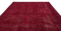 سجادة صوف خمري وأحمر منسوجة يدويًا بلا نقوش، 285x387 cm
