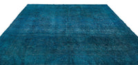 Turquoise Abstract Hand-Knotted Wool Rug 291x365 cm (9'7" x 12')