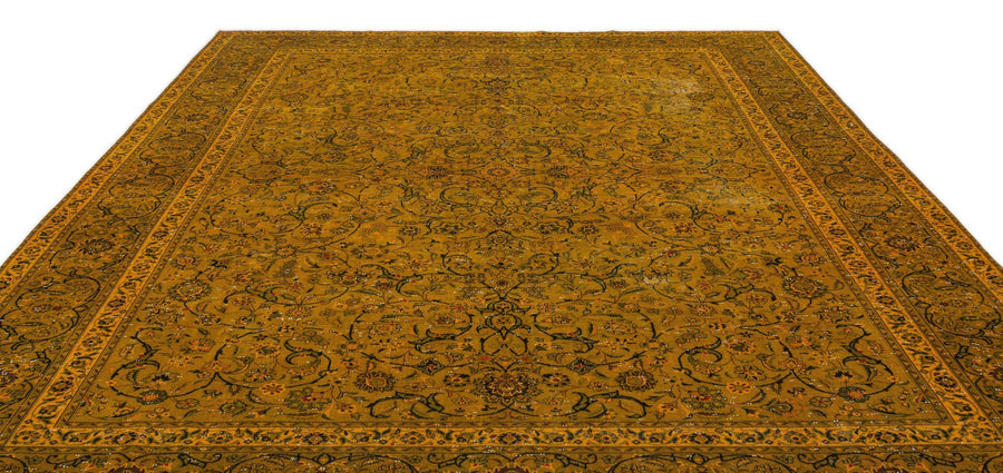 Sarı Eskitme Klasik Yün Halı 288x391