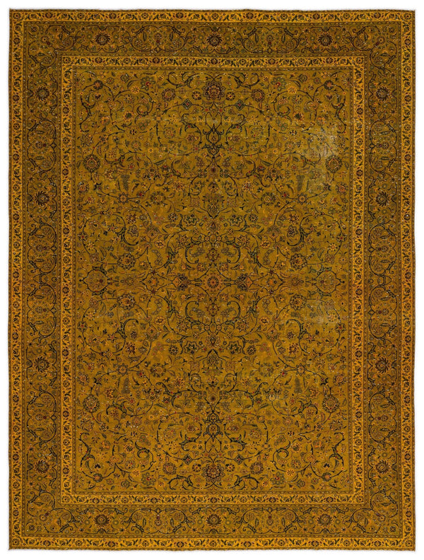 Sarı Eskitme Klasik Yün Halı 288x391