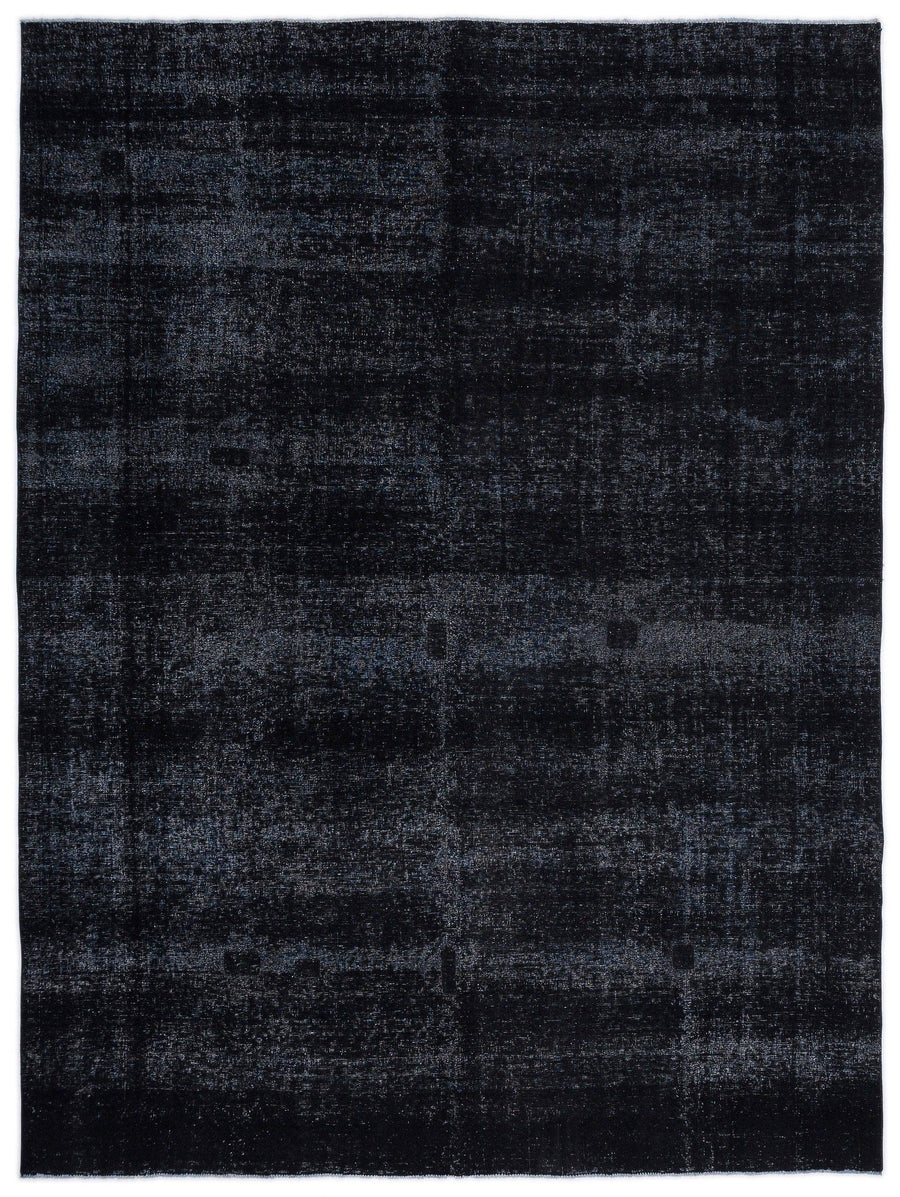 Abstrakter Teppich Anthrazit & Schwarz, Wolle handgeknüpft 280x371 cm – im Wohnzimmer