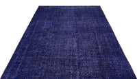 Solid Navy Blue Hand-Knotted Wool Rug 172x283 cm (5'8" x 9'3")