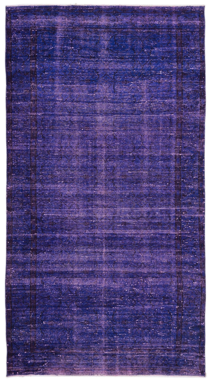 Alfombra azul marino tejida a mano con diseño abstracto y base antideslizante, 155x285 cm – en el pasillo