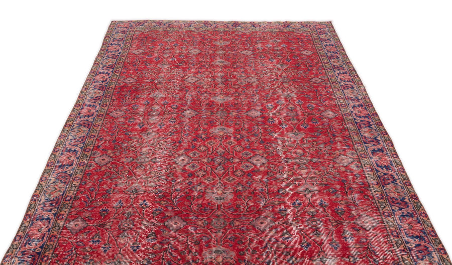 Kırmızı Anadolu Eskitme Klasik Yün Halı 162x282 - Özel Seri