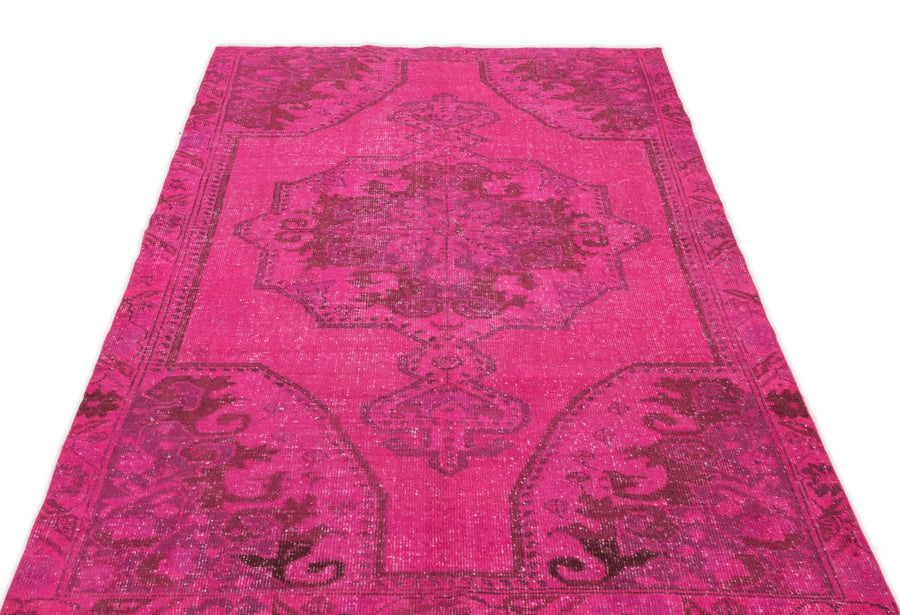 Pembe Anadolu Eskitme Klasik Yün Halı 127x226 - Özel Seri