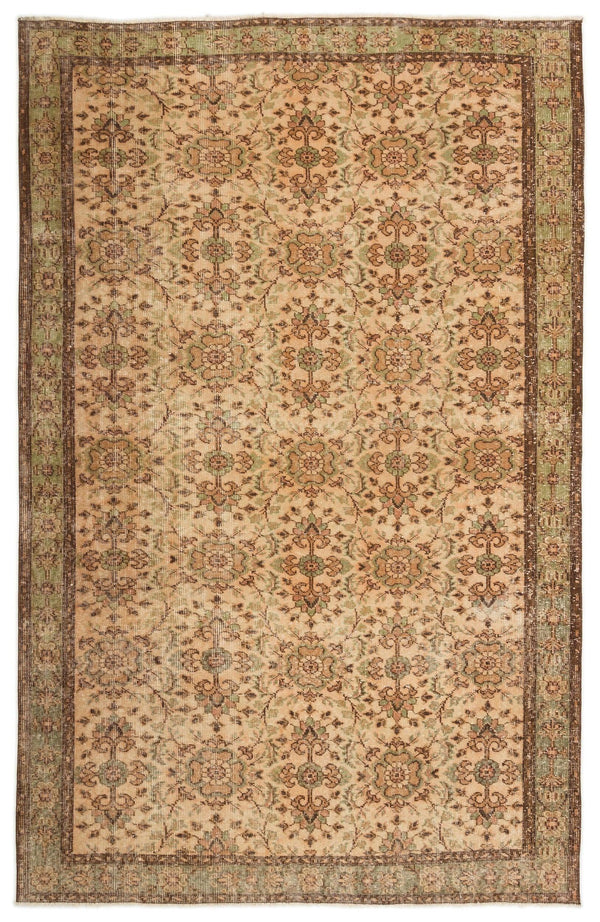 Bej Anadolu Eskitme Klasik Yün Halı 173x262 - Özel Seri