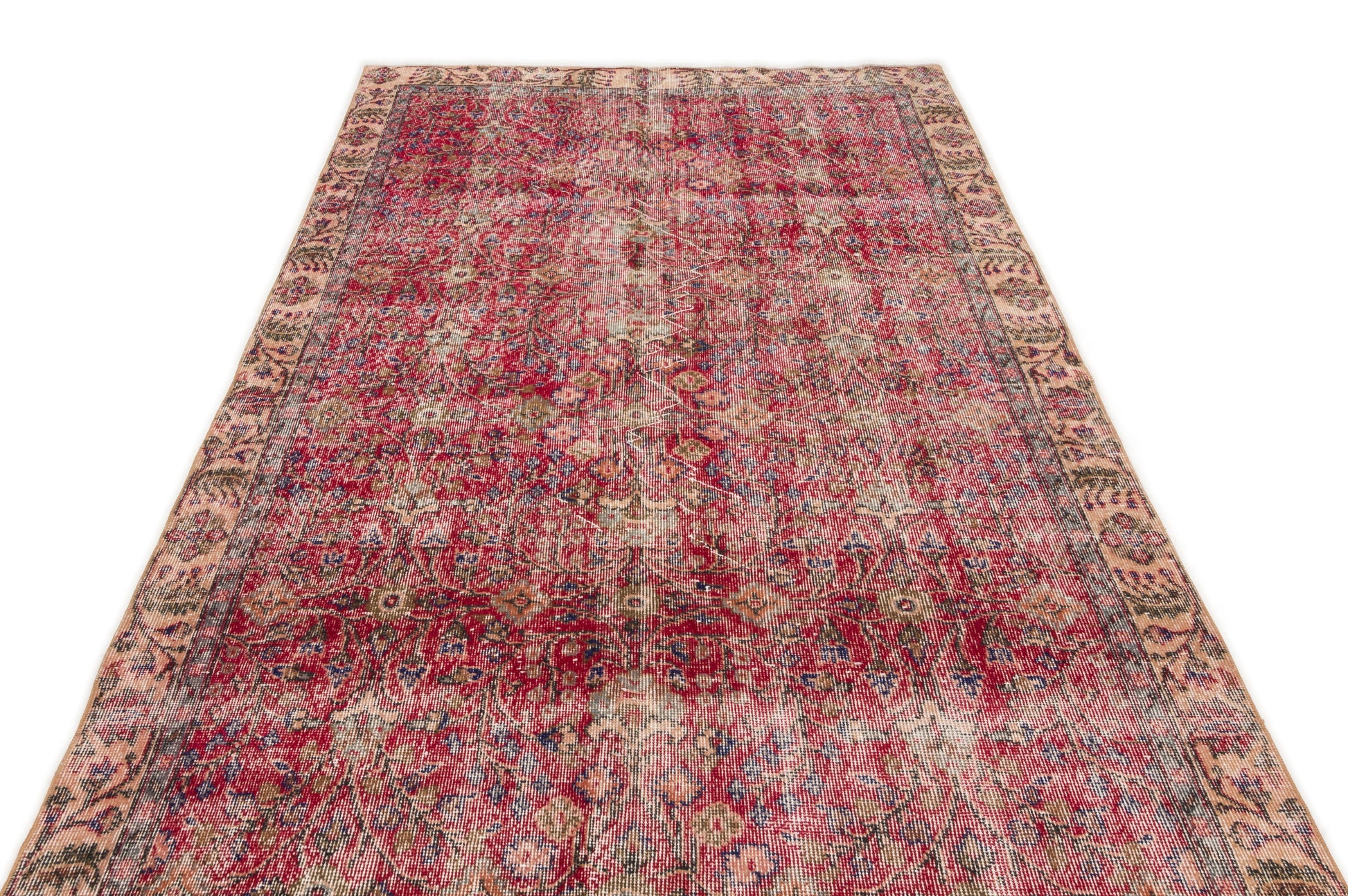 Atina Kırmızı Eskitme Yün El Dokuma Halısı 151 x 262 Apex Unique