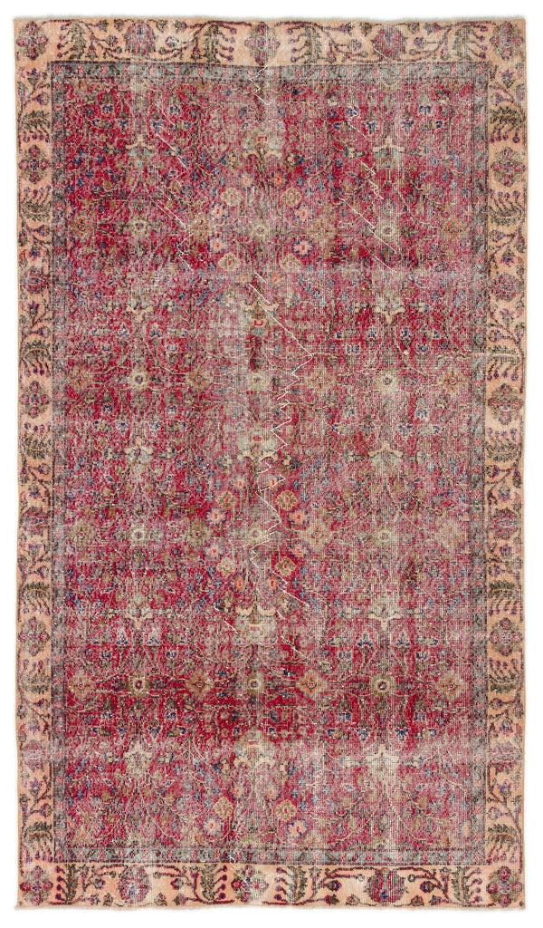 Kırmızı Anadolu Eskitme Klasik Yün Halı 151x262 - Özel Seri