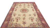 Cream Medallion Hand-Knotted Wool Rug 195x298 cm (6'5" x 9'9")