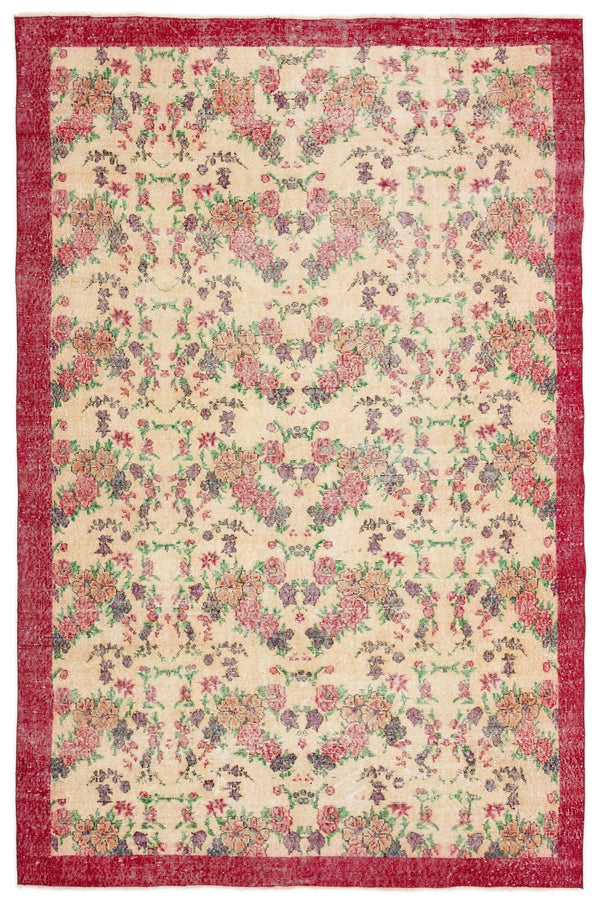 Kırmızı Anadolu Klasik Çiçekli Yün Halı 190x285 - Özel Seri