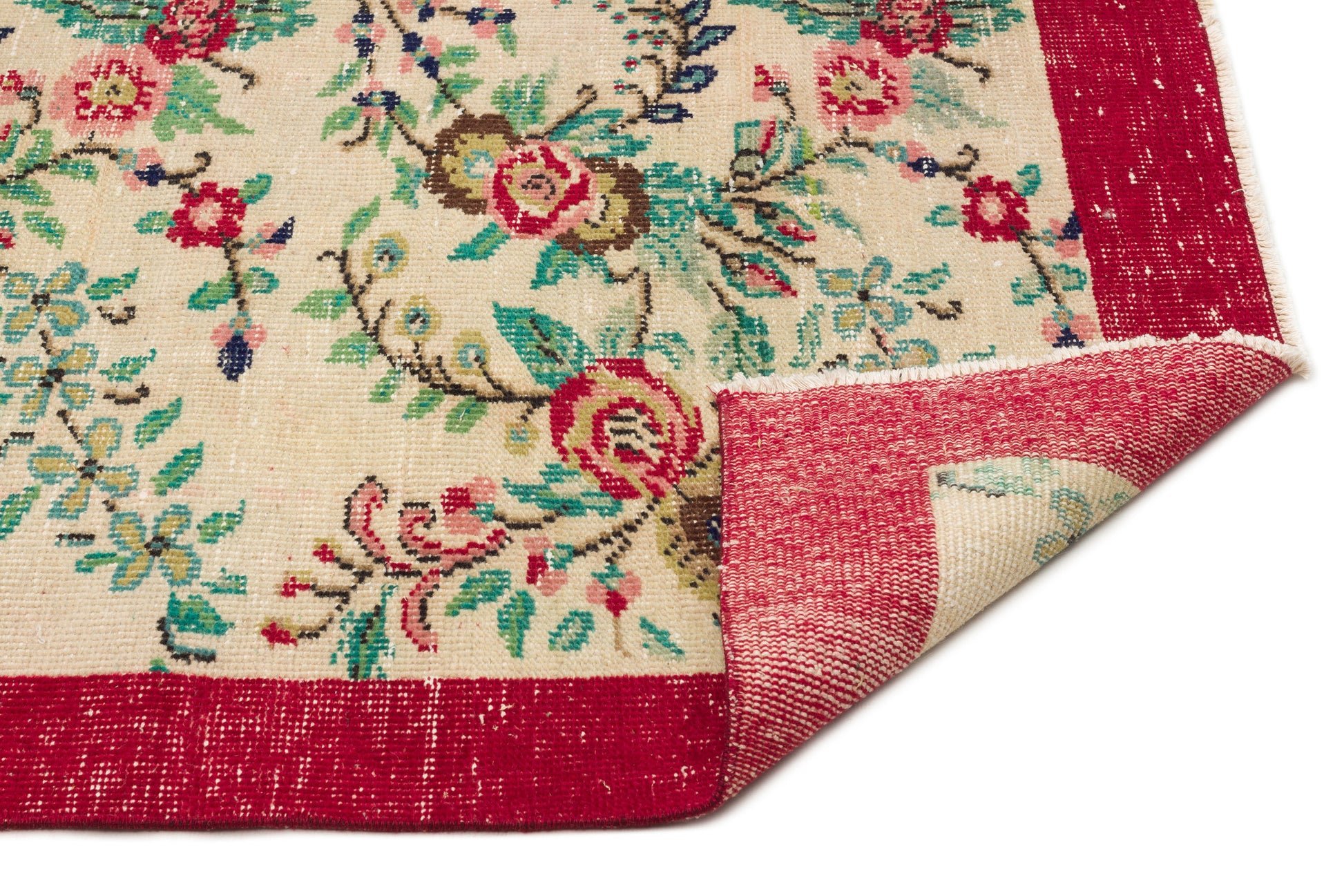 Atina Kırmızı Eskitme Yün El Dokuma Halısı 172 x 265 Apex Unique