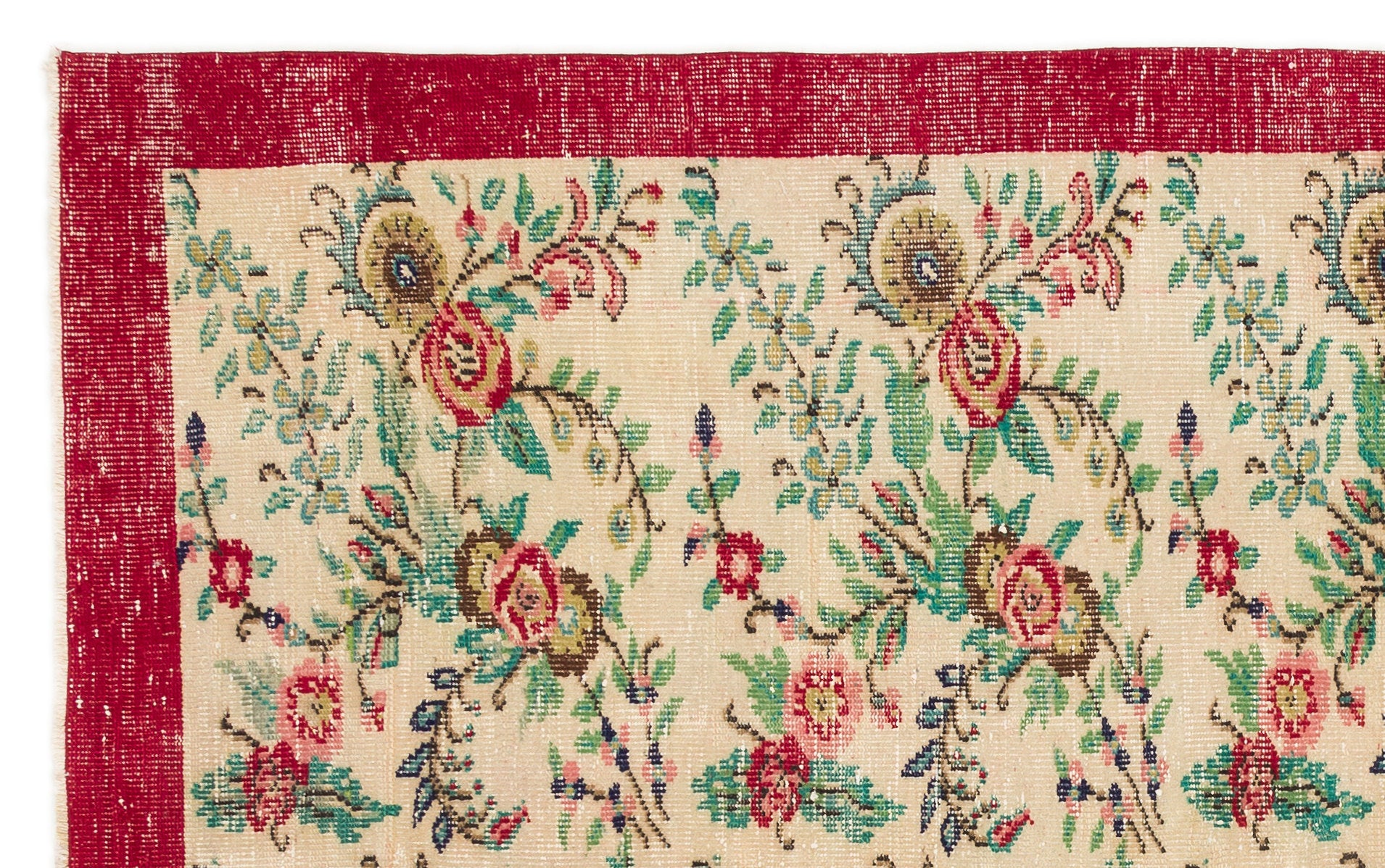 Atina Kırmızı Eskitme Yün El Dokuma Halısı 172 x 265 Apex Unique