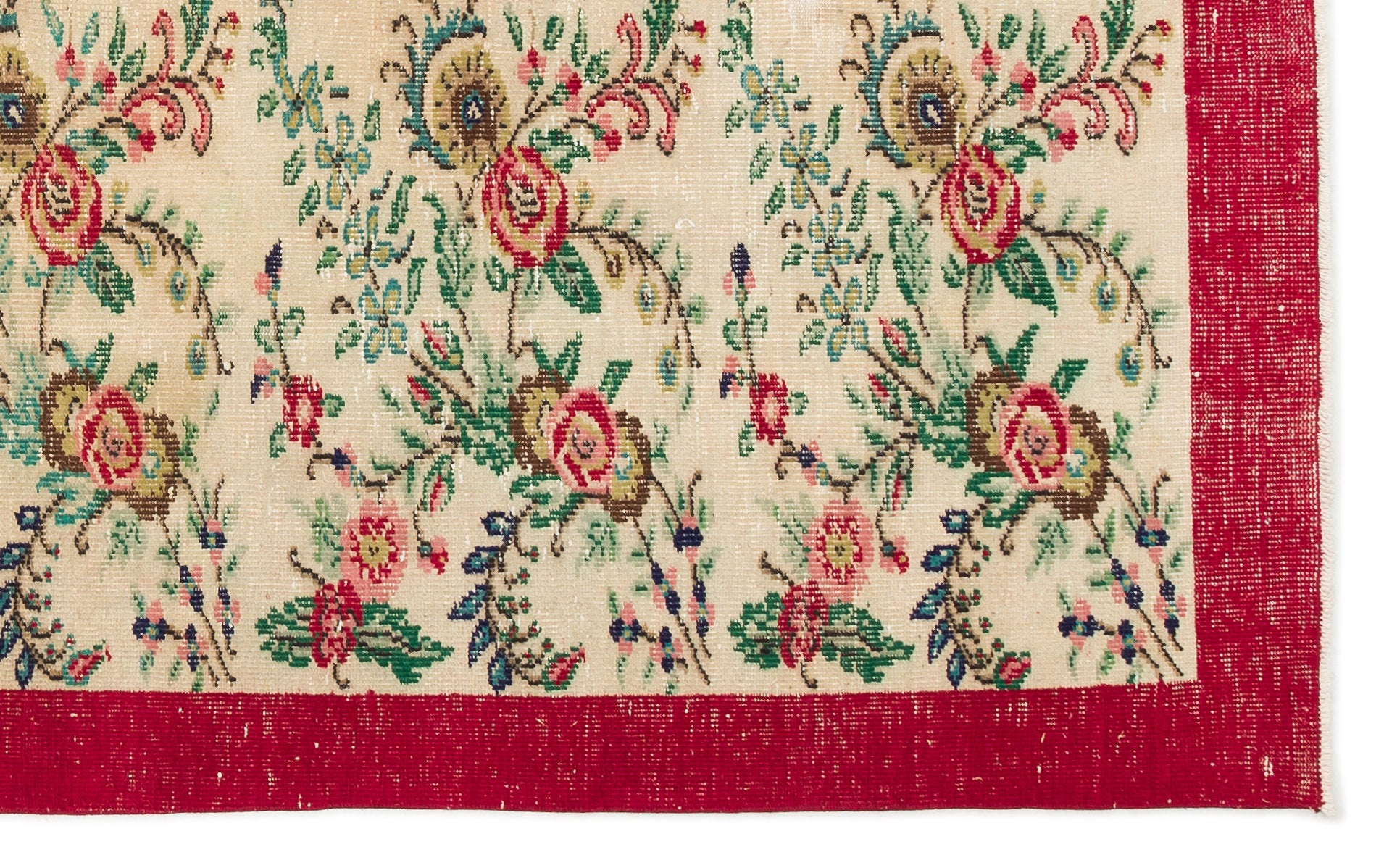 Atina Kırmızı Eskitme Yün El Dokuma Halısı 172 x 265 Apex Unique