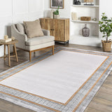 Light Grey Grey Modern Living Room Rug Geometric - Acrylic