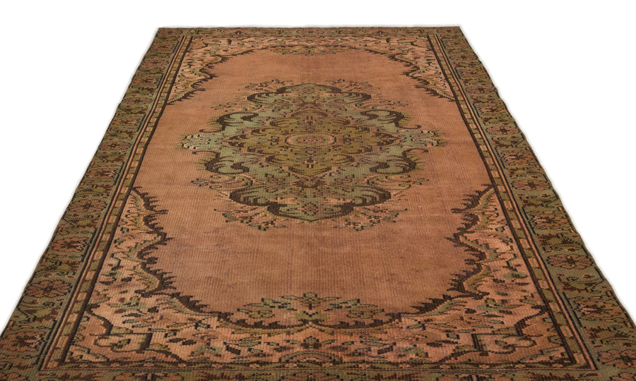 Kiremit Anadolu Eskitme Geometrik Yün Halı 183x268 - Özel Seri