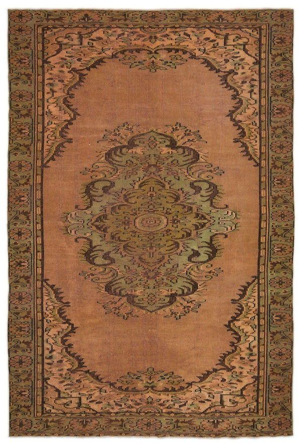Kiremit Anadolu Eskitme Geometrik Yün Halı 183x268 - Özel Seri