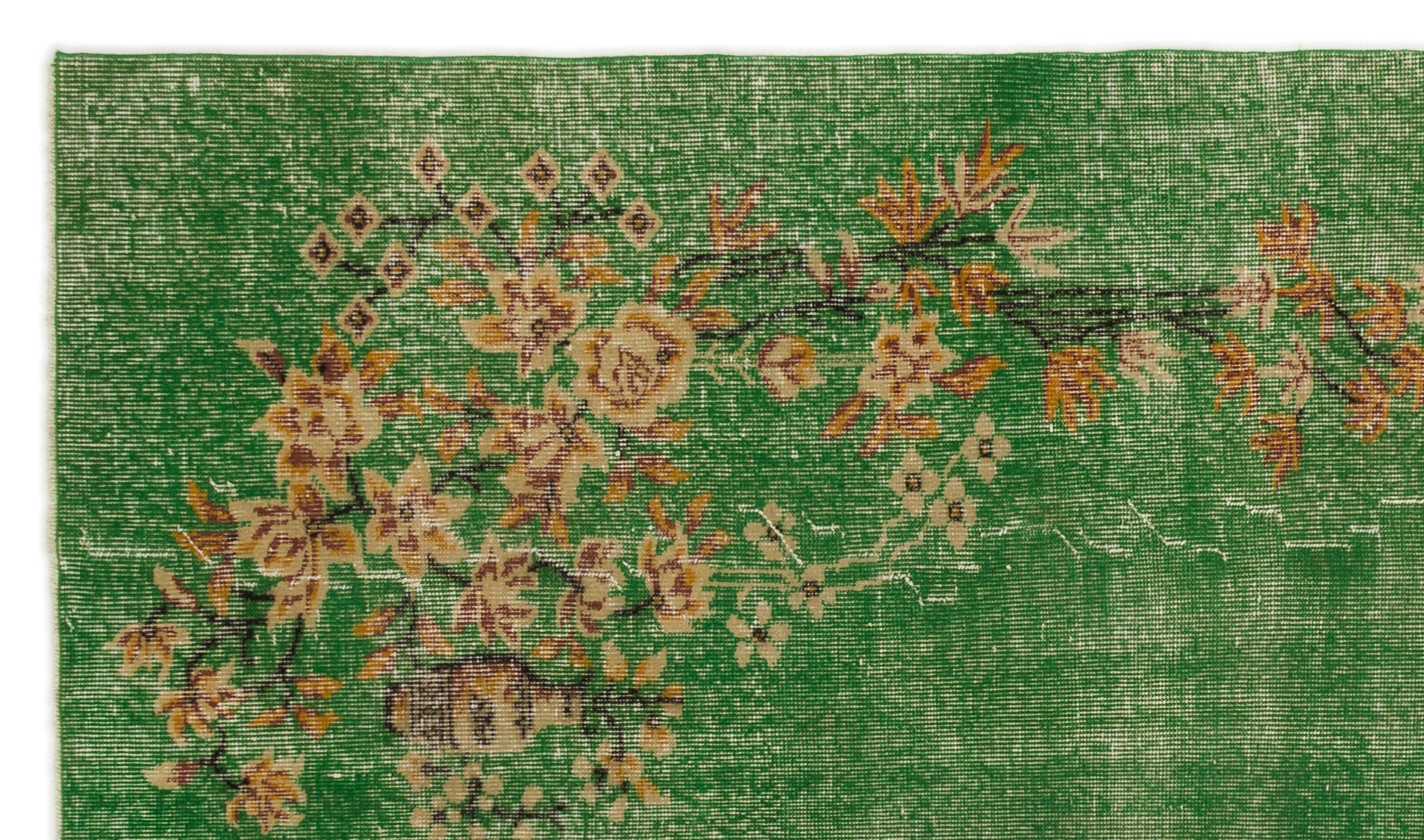 Atina Yeşil Eskitme Yün El Dokuma Halısı 154 x 271 Apex Unique