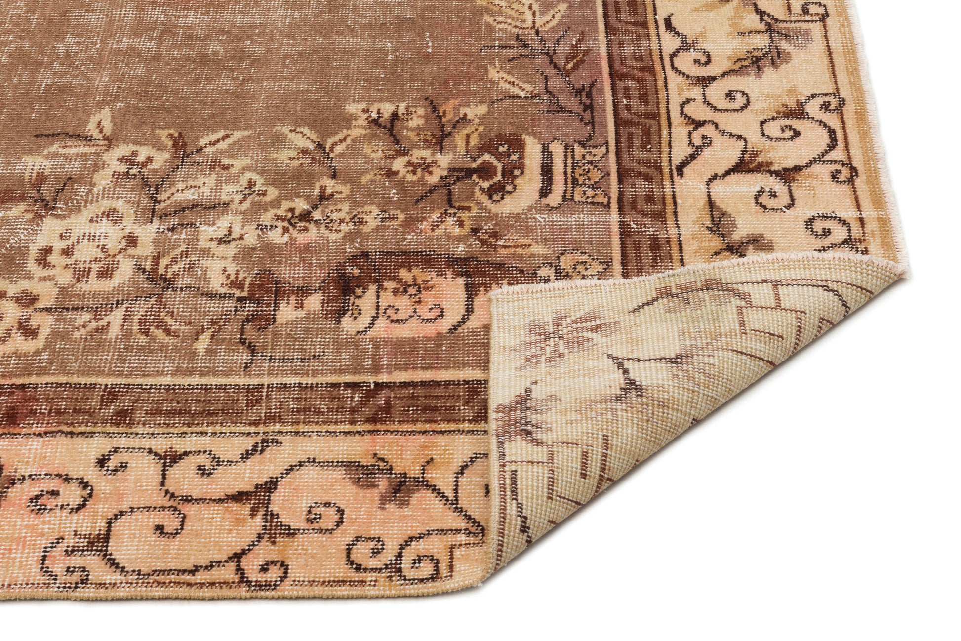 Atina Kahverengi Klasik Yün El Dokuma Halısı 193 x 294 Apex Unique