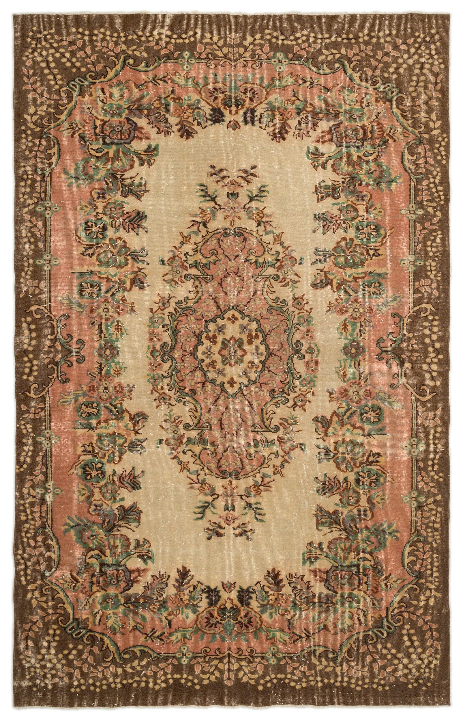 Atina Bej Eskitme Yün El Dokuma Halısı 189 x 294 Apex Unique