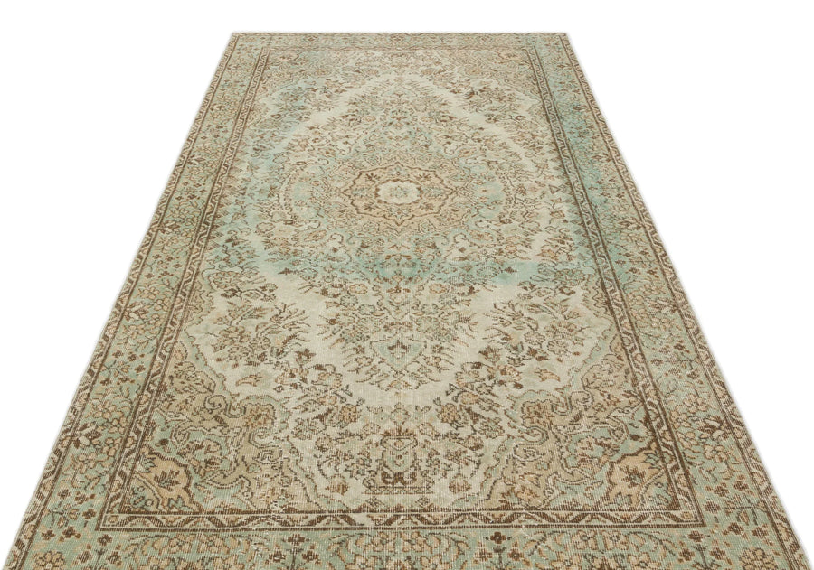 Bej Anadolu Eskitme Geometrik Yün Halı 152x283 - Özel Seri