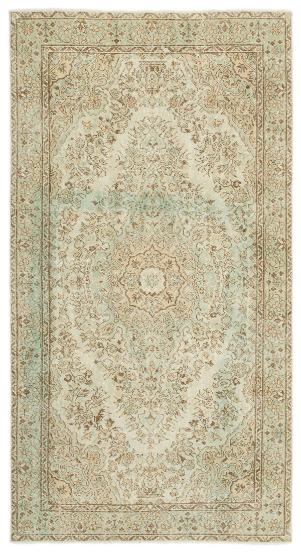 Bej Anadolu Eskitme Geometrik Yün Halı 152x283 - Özel Seri