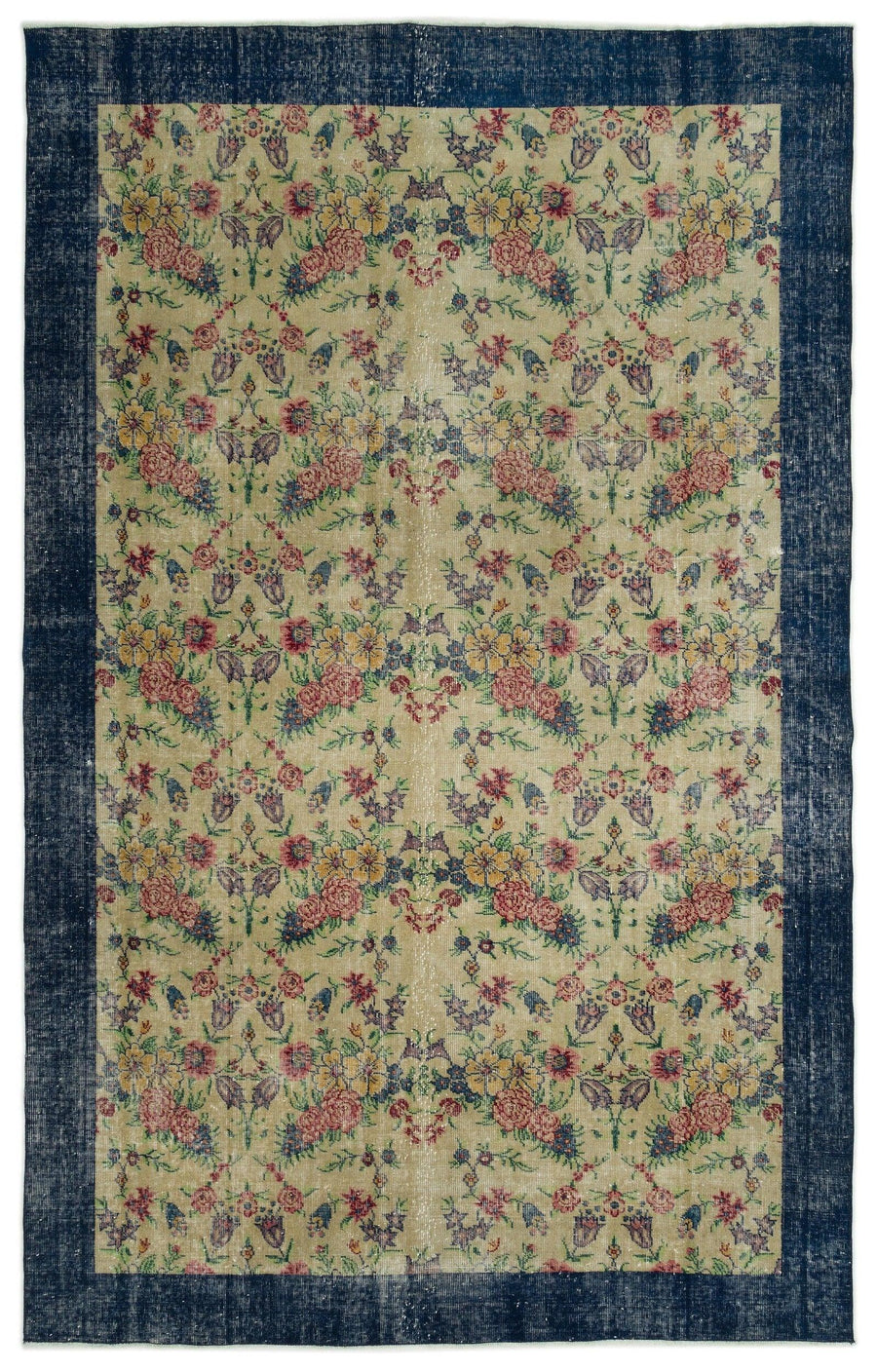 6 Metrekare El Dokuma Yün Halı Çiçek Desenli 188x297 cm – Oturma odası kullanımı