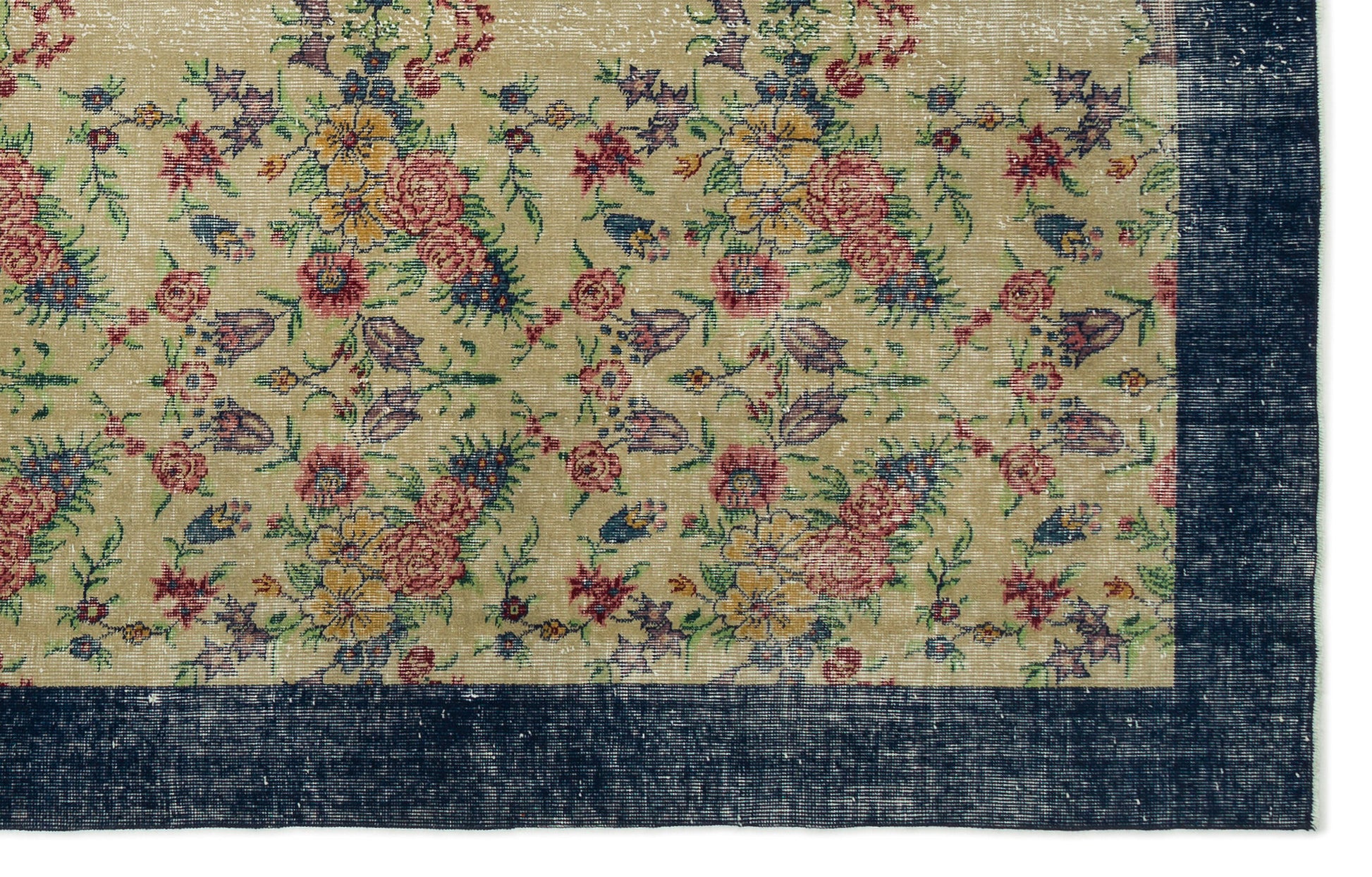 Atina Lacivert Eskitme Yün El Dokuma Halısı 188 x 297 Apex Unique