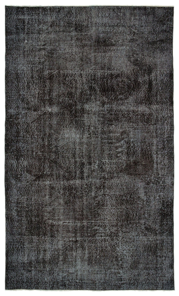 Siyah Eskitme Modern Yün Halı 168x285