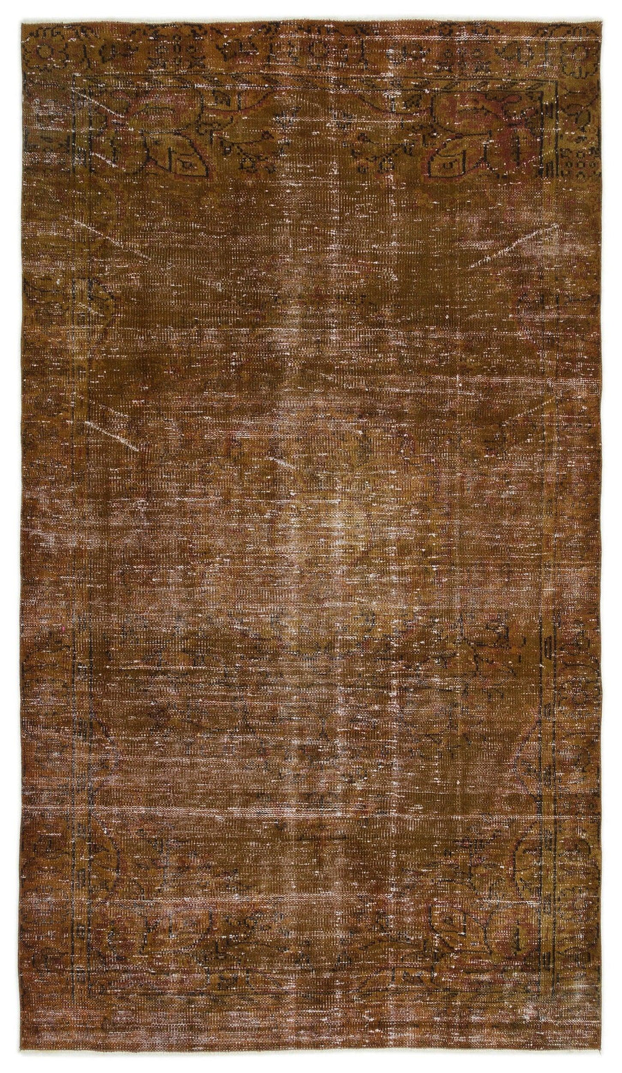 Abstrakter handgeknüpfter Wollteppich in Braun & Creme 150x266 cm – im Flur