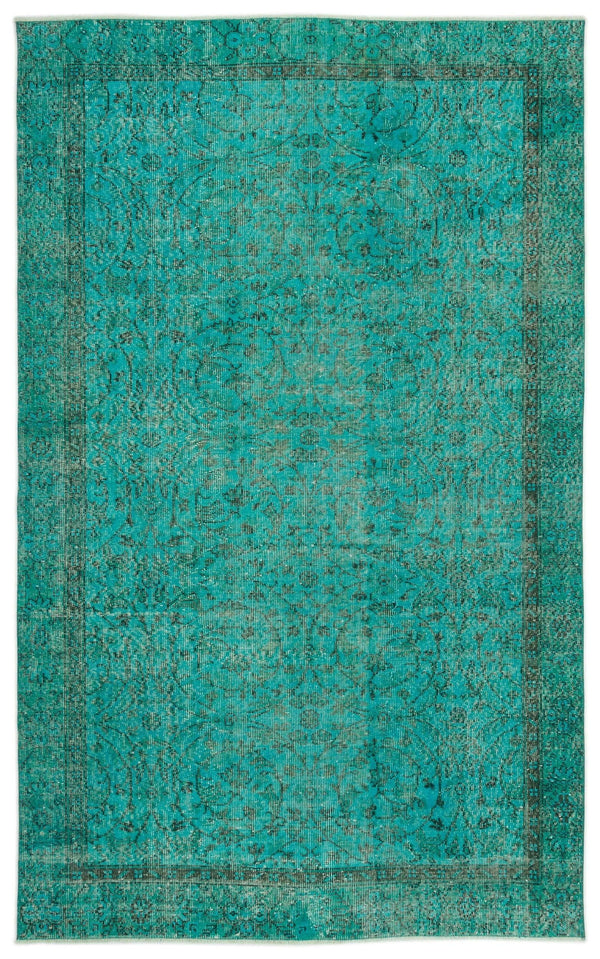 Gri Mavi Eskitme Madalyonlu Yün Halı 161x262