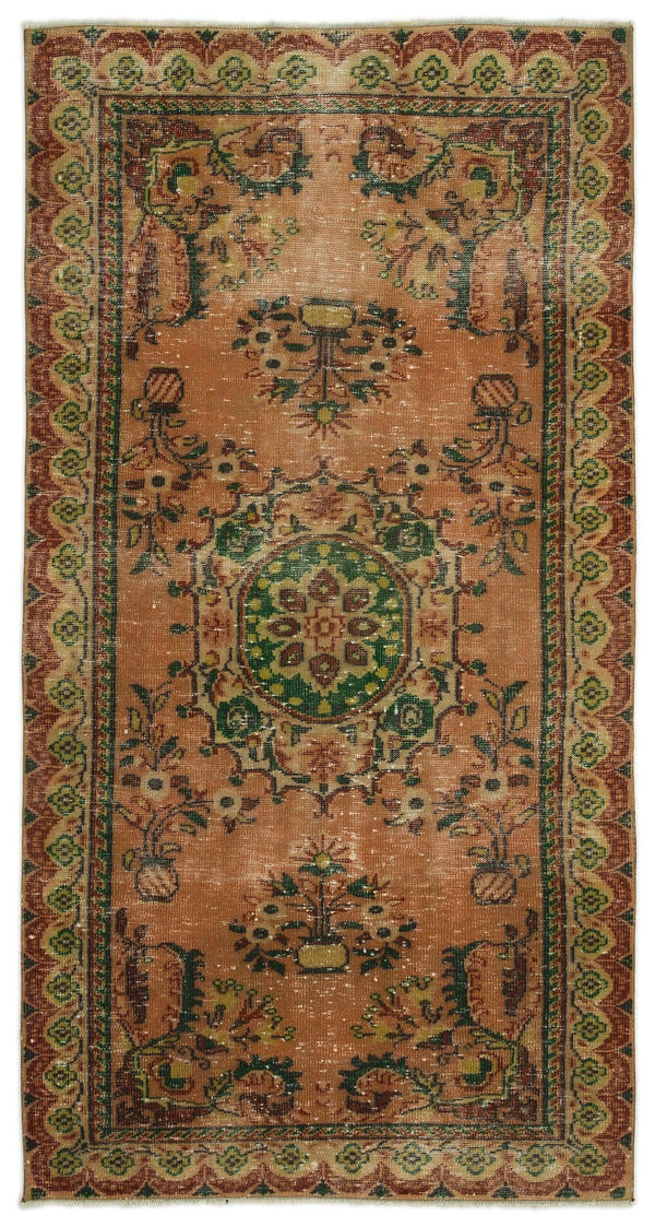 Bej Anadolu Eskitme Geometrik Yün Halı 139x265 - Özel Seri