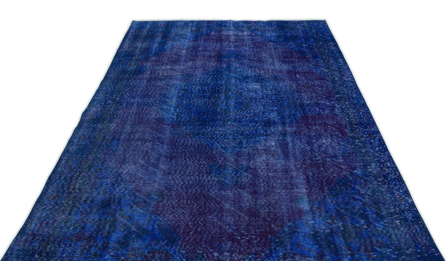 Mavi Anadolu Madalyonlu Çiçekli Yün Halı 178x261 - Özel Seri