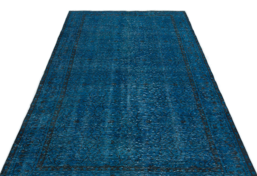 Antrasit Gri Eskitme Geometrik Yün Halı 151x263